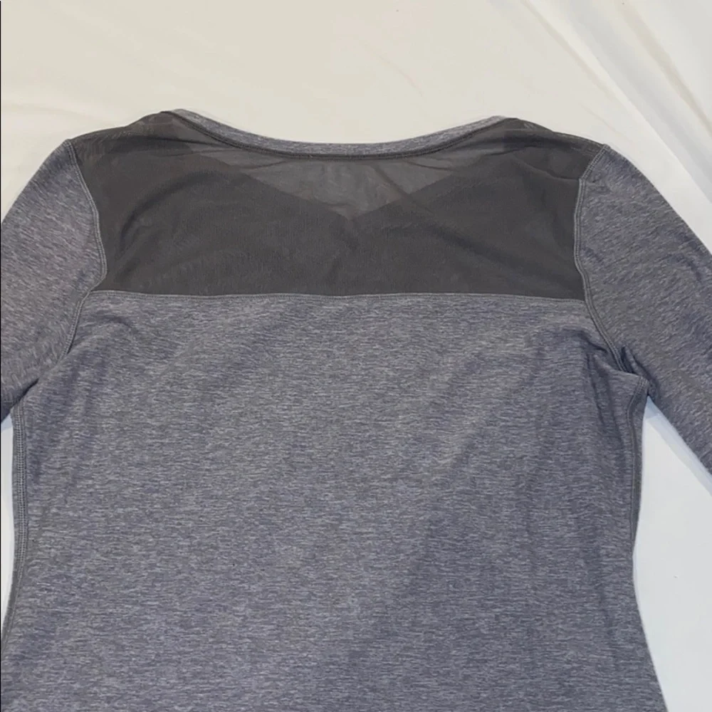 lululemon athletica Gray Long Sleeve Mesh Yoke Top